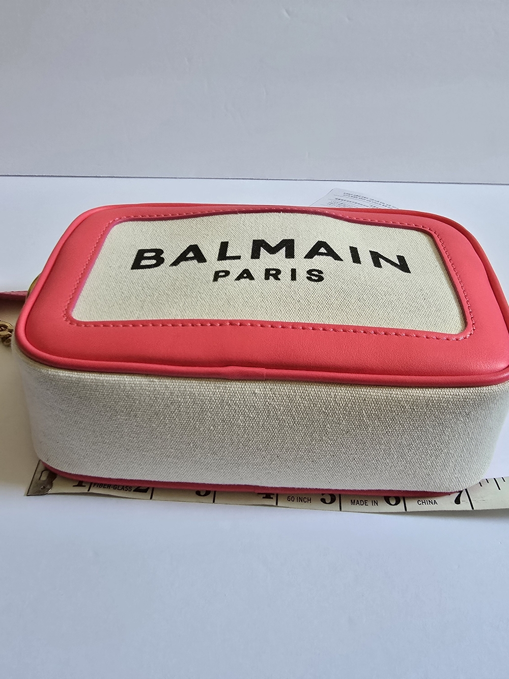 Balmain B-Army Small Camera Bag Natural Cream Pink - Picture 7 of 10